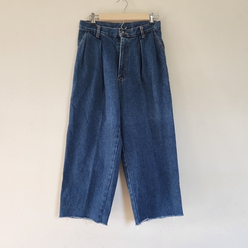 Vintage X-BANDIDO front Pleats high-waisted Wide-leg Denim trousers size 30